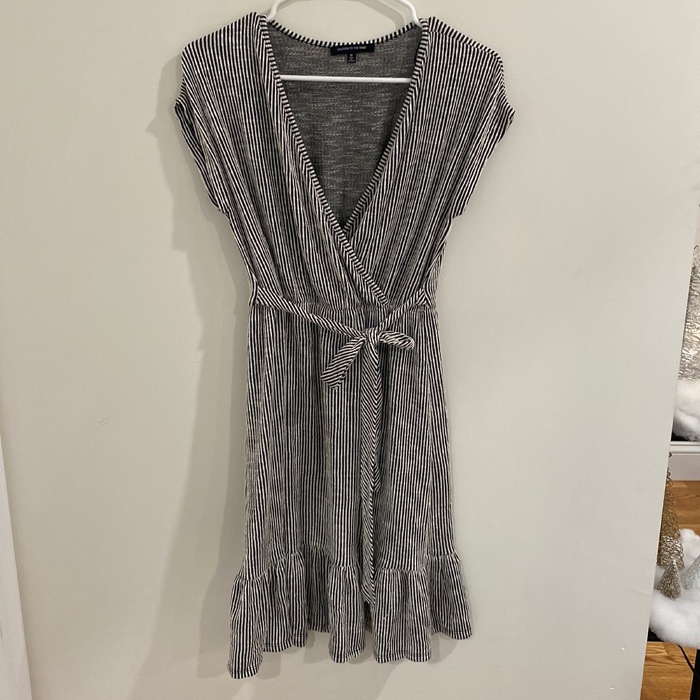 Black and white midi dress